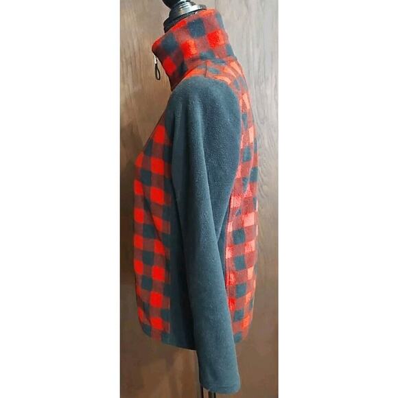 Chaps Womens Small 1/4 Zip Fleece Pullover Sweater Fleece Buffalo Check Plaid - Picture 3 of 6